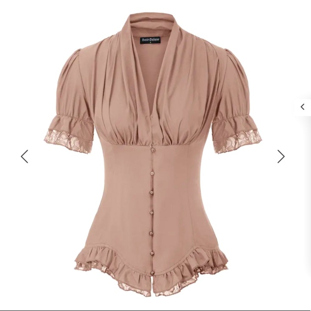 Scarlet Darkness Women Victorian Short Sleeve Top